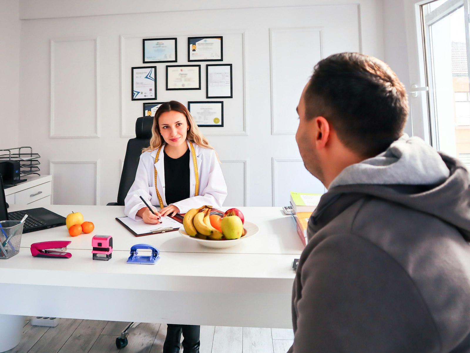Professional healthcare recruitment consultants in a modern office